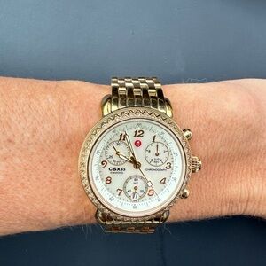 Michele Gold-Tone Chronograph Watch